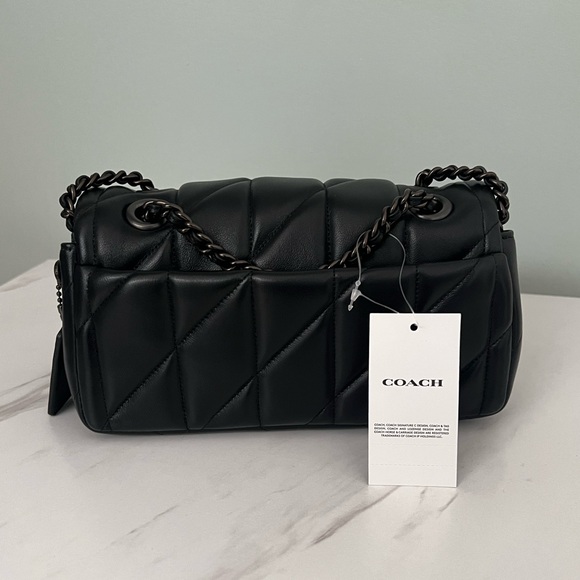 ✨NWT | Coach Quilted Pillow Tabby 20 in Black Nappa Leather and Pewter hardware - Picture 7 of 11